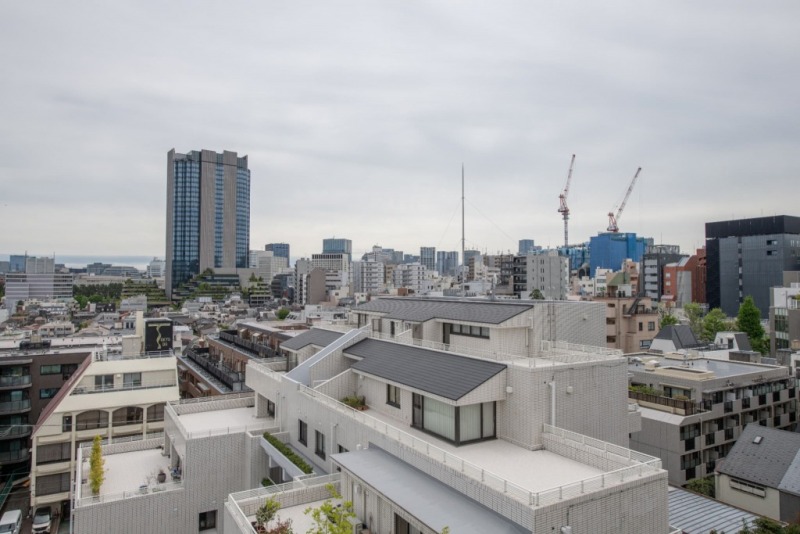 【住戸からの眺望】都会的な高層ビルが建ち並ぶ風景ながら、周辺は視線より高い建物も少なく広い空も仰げる開放感のある眺望です。